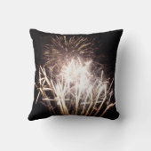 白と金ゴールド花火I愛国的お祝い クッション (裏面)