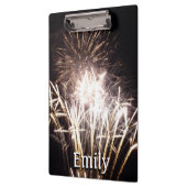 白と金ゴールド花火I愛国的お祝い クリップボード (左)