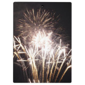 白と金ゴールド花火I愛国的お祝い クリップボード (裏面)