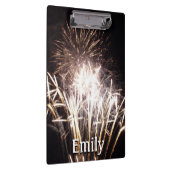 白と金ゴールド花火I愛国的お祝い クリップボード (右)