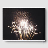 白と金ゴールド花火I愛国的お祝い ゲストブック (裏面)