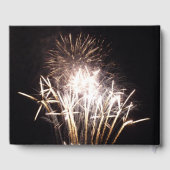 白と金ゴールド花火I愛国的お祝い ゲストブック (裏面)