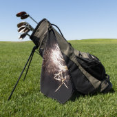 白と金ゴールド花火I愛国的お祝い ゴルフタオル (グリーン)