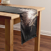 白と金ゴールド花火I愛国的お祝い ショートテーブルランナー (インサイチュ)