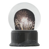白と金ゴールド花火I愛国的お祝い スノーグローブ (裏面)