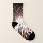白と金ゴールド花火I愛国的お祝い ソックス (右外側)