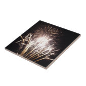 白と金ゴールド花火I愛国的お祝い タイル (側面)