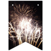 白と金ゴールド花火I愛国的お祝い バンティングフラッグ (第2の旗)