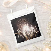 白と金ゴールド花火I愛国的お祝い フェイバーバッグ (クリップ留めされた状態)