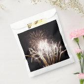 白と金ゴールド花火I愛国的お祝い フェイバーバッグ (封をした状態)