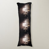 白と金ゴールド花火I愛国的お祝い ボディピロー (正面縦)