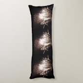 白と金ゴールド花火I愛国的お祝い ボディピロー (裏面 (縦))