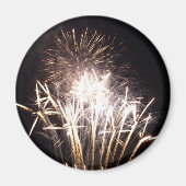 白と金ゴールド花火I愛国的お祝い マグネット (正面)