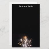 白と金ゴールド花火I愛国的お祝い 便箋 (正面/裏面)