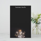 白と金ゴールド花火I愛国的お祝い 便箋 (スタンド正面)