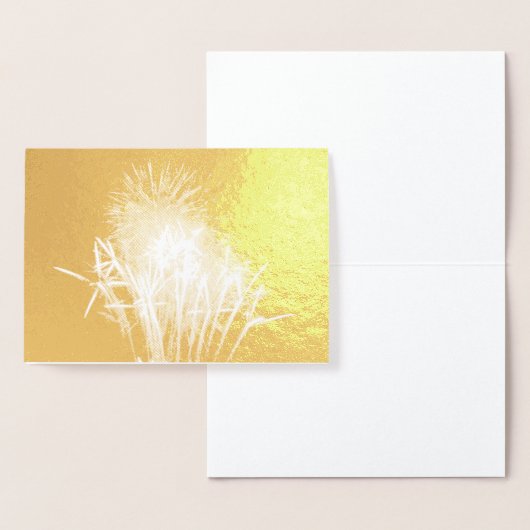 白と金ゴールド花火I愛国的お祝い 箔カード (ディスプレー)