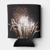 白と金ゴールド花火I愛国的お祝い 缶クーラー (裏面)