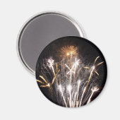 白と金ゴールド花火II愛国的お祝い マグネット (正面/裏面)