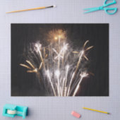 白と金ゴールド花火II愛国的お祝い 薄葉紙 (クラフト)