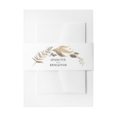 白と金ゴールド離れのロー結婚レル 招待状ベリーバンド (正面例)