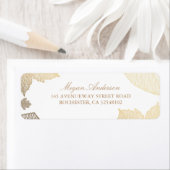 白と金ゴールド離れの秋の結婚式 ラベル (インサイチュ)