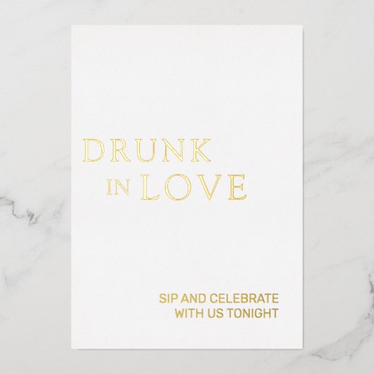 白と金ゴールド飲インラブ結婚のバーサイン 箔シーズンカード (正面)