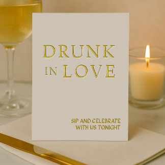 白と金ゴールド飲インラブ結婚のバーサイン 箔シーズンカード