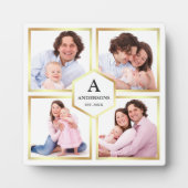 白と金ゴールド4写真ファミリーフォトコラージュ フォトプラーク (正面)