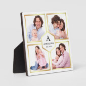 白と金ゴールド4写真ファミリーフォトコラージュ フォトプラーク (正面)