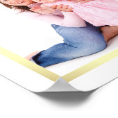 白と金ゴールド4写真ファミリーフォトコラージュ ポスター (角)