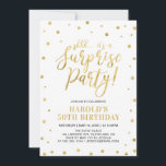 白と金ゴールド |アダルト50thサプライズ誕生日パーティー 招待状<br><div class="desc">祝お特別な日スタイリッシュのテンプレートこのデザインは、シックな金ゴールドテクスチャード紙吹雪と書道を備えている。このシンプル驚きスタイリッシュのパーティの招待状は全てのパーティーに最適でモダンある。どんなカスタマイズイベントでも構わない。</div>