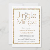 白と金ゴールド |クリスマスパーティの招待状 招待状 (正面)