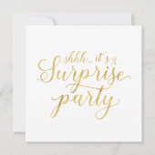 白と金ゴールド |サプライズモダンリタイアパーティー 招待状 (正面)