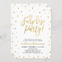 白と金ゴールド |サプライズモダンリタイアパーティー 招待状