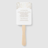 白と金ゴールド |ベビーズブレス結婚式 プログラム ハンドファン (裏面)