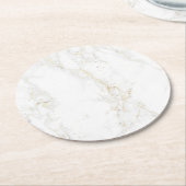 白と金ゴールド ラウンドペーパーコースター (アングル)