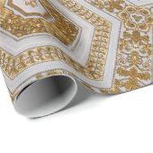 白と金ゴールド ラッピングペーパー (ロールコーナー)