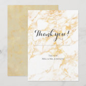 白と金ゴールド 招待状 (正面/裏面)