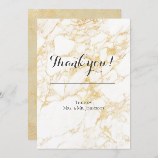 白と金ゴールド 招待状 (正面/裏面)