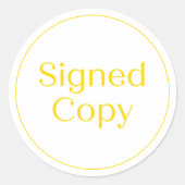 白と金ゴールド |署名済みシンプルコピーの新規本漫画 ラウンドシール (正面)