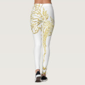 白と金ゴールド | Zazzle_Growstore レギンス (裏面)