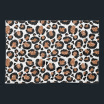 白と金箔のチーズ – ヒョウ柄 キッチンタオル<br><div class="desc">白と金のフォイルのチーズまたはヒョウの斑点のある動物のパターン。大きな猫アニマルプリントはフェイク金ゴールド箔を用いる。チータープリントは野生の素晴らしパーティーを贈る。</div>