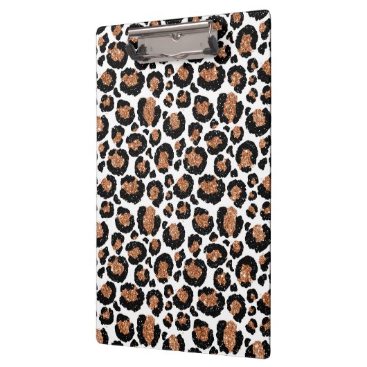 白と金箔のチーズ – ヒョウ柄 クリップボード (左)