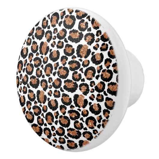 白と金箔のチーズ – ヒョウ柄 セラミックノブ (右)