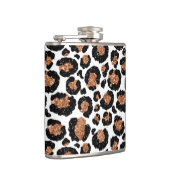 白と金箔のチーズ – ヒョウ柄 フラスク (右)