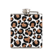 白と金箔のチーズ – ヒョウ柄 フラスク (裏面)