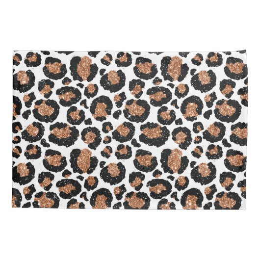 白と金箔のチーズ – ヒョウ柄 枕カバー