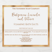 白と金箔浴塩類パウチラベル スパークリングワインラベル (シングルラベル)