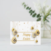 白と金色のイースターエッグ ポストカード (スタンド正面)