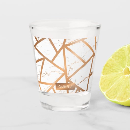 白と金色の大理石 ショットグラス (正面)